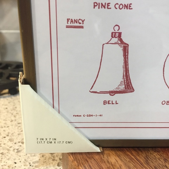 Hearth & Hand 7" x 7" Metal Framed Ornaments Print Wall Art in Red /White - Picture 4 of 9